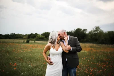 Happy couple at their wedding