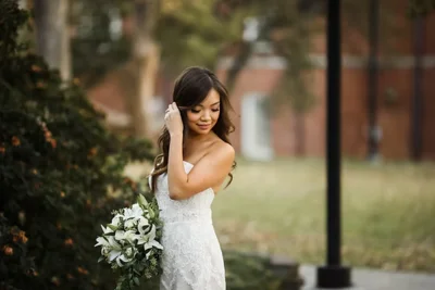 Beautiful bride with her bouquet