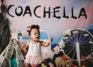 Boho Ferris wheel Coachella themed smash session