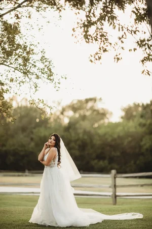 Elegant bridal session in Denton County field