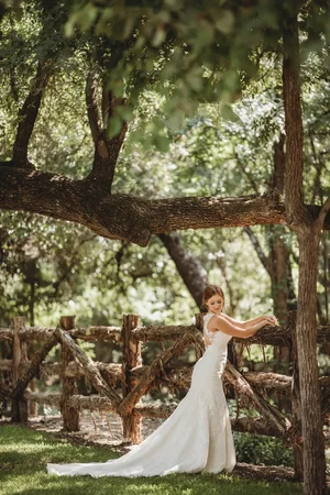 Rustic bridal session under tree in Denton Texas